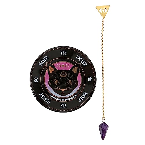 Mystic Mog Collection Mystic Divination Board mit Amethyst-Kristallpendel – entsperren Sie Ihr persönliches Schicksal von Something Different Wholesale