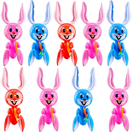 Sonarun 9 Stück aufblasbare Osterhasen 58,4 cm Ostern aufblasen Kaninchen Outdoor Party Dekorationen für Ostereiersuche Supplies Bunny Themed Party Favors von Sonarun