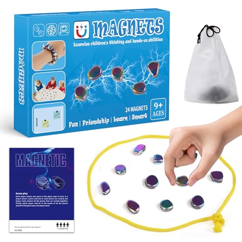 Sondeng 24 Stück magnetisches Schachspiel Steine Magnet Spiel Magnetspiel Schachstück Tischspiel Spiel, pädagogisches tragbares magnetic Schachbrett Steinbrettspiel für Familientreffen Reiseschach-Set von Sondeng