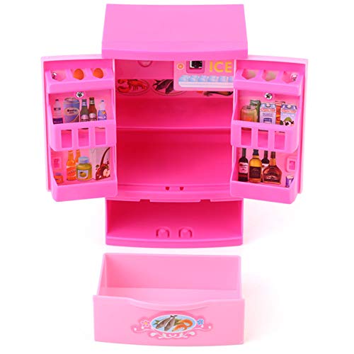 Sonew Interaktives Mini-Kühlschrank-Spielzeug für – Pädagogisches Rollenspiel-Haushaltsgeräte-Set mit Leuchtenden Farben, ABS-Kunststoff – Tolles Geschenk für -Rollenspiele und von Sonew