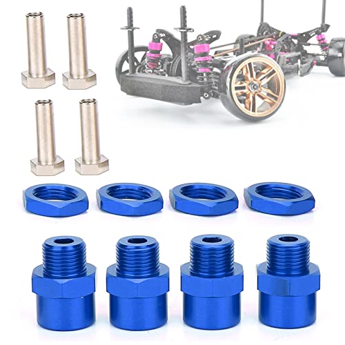 Sonew Langlebiger RC-Car-Rad-Sechskant-Konvertierungsadapter, 12 Mm auf 17 Mm Sechskantnabe mit 4 Adaptern, Metall mit Hoher Härte, Kompatibel mit Sakura D4 HSP 94123 1/10 Auto von Sonew