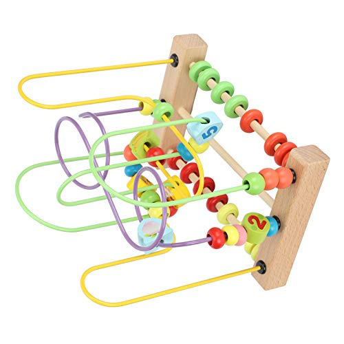 Sonew Lernspielzeug für Kleinkinder: Holzperlen-Labyrinth-Aktivitätswürfel, Obstschiebe-Abakus-Zählwerkzeug, Sensorisches Achterbahn-Indoor-Spiel, Umweltfreundliche, Ungiftige von Sonew