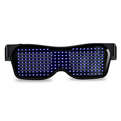 Sonhomay LED-Brille, anpassbare BT-Leuchtbrille, leuchtende Brille mit blinkenden Neongläsern für Partygeschenke, Festival-Outfit, Halloween, Kostümzubehör, Nachtclub von Sonhomay