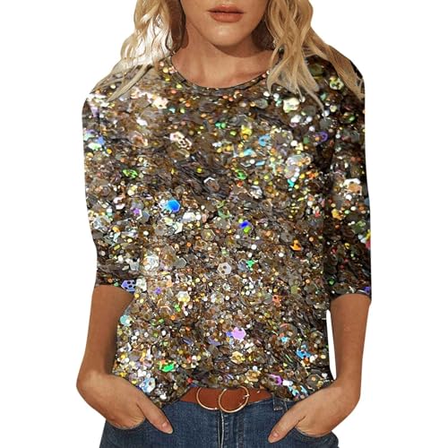 Konfetti Shirt Damen Festliche Oberteile Damen skostüm Clown Damen Festliches Oberteil Damen Große Größen Karneval Kostuem Damen Oberteil Damen Glitzer Top von Sonnena