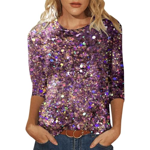 Konfetti Shirt Damen Festliche Oberteile Damen skostüm Clown Damen Festliches Oberteil Damen Große Größen Karneval Kostuem Damen Oberteil Damen Glitzer Top von Sonnena