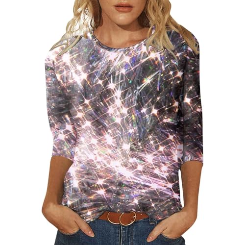 Konfetti Shirt Damen Festliche Oberteile Damen skostüm Clown Damen Festliches Oberteil Damen Große Größen Karneval Kostuem Damen Oberteil Damen Glitzer Top von Sonnena