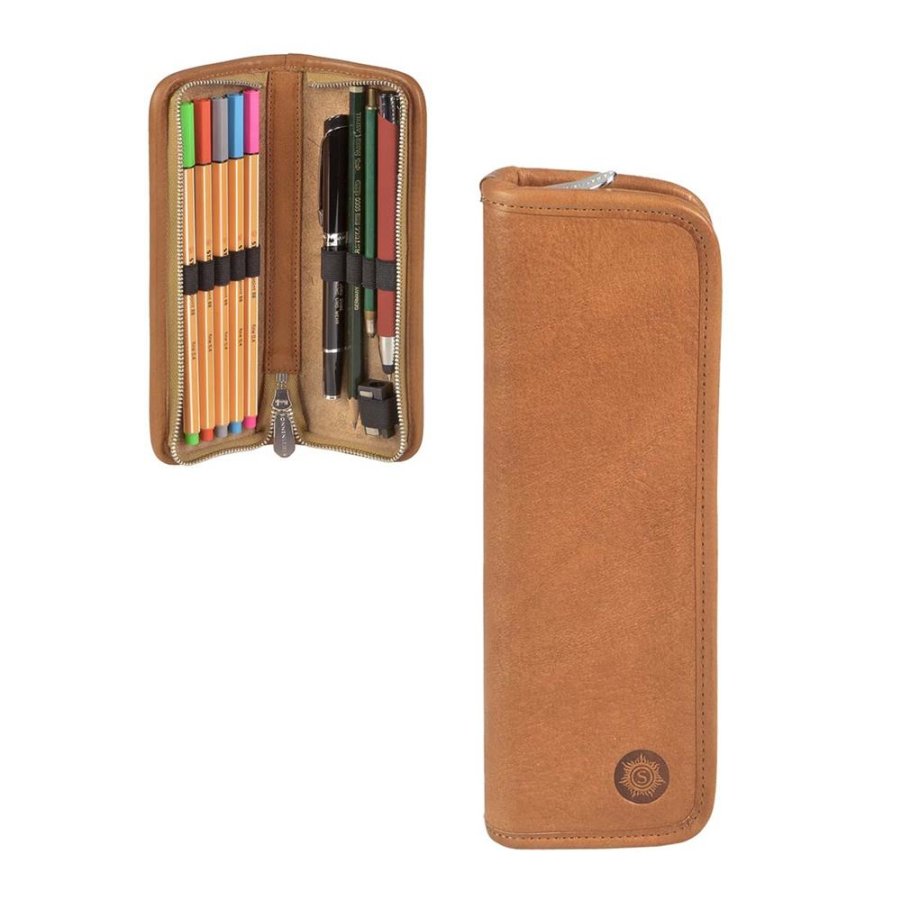 Federmäppchen Leder 19x7cm "Lenz" für 8 Stifte naturbraun Sonnenleder Federmäppchen Leder 19x7cm "Lenz" für 8 Stifte naturbraun Sonnenleder von Sonnenleder