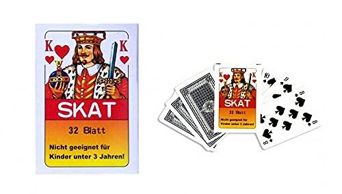 Sonnenscheinschuhe® Spielkarten 1 x 32 Blatt Skat Kartenspiel Karten Spielen Skatkarten Franz. Blatt von Sonnenscheinschuhe