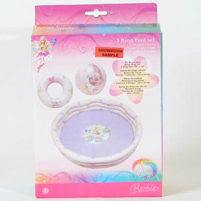 Barbie Planschbecken Set 3-teilig, Becken, Ring und Ball von Sonstige