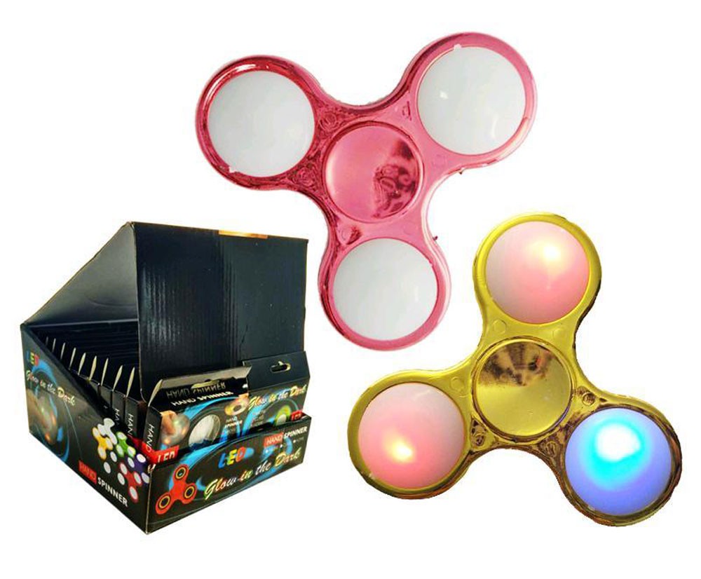 Fidget Spinner Fingerkreisel, mit LED, Metall Look, sortierte Ware, 1 Stück von Sonstige