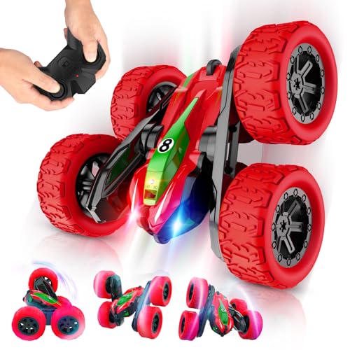 Ferngesteuertes Auto 3 4 5 6 7 8 9 Jahre Spiele RC Auto Spielzeug Jungen Mädchen Weihnachten Geburtstags Geschenke Kinderspielzeug 4WD Drift Stunt Car 360° Flip mit LED Licht Indoor Outdoor Spiele von Sootouo