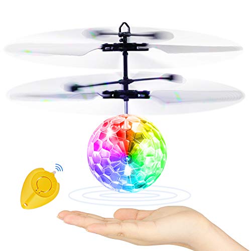 Fliegender Ball Für Kinder, Kinderspielzeug Mini Drohne RC Flying Kugel Hover Orb Bunten LED-Licht Ferngesteuert Flugzeuge Spielzeug, Geburtstag Geschenk Jungen Mädchen Indoor Outdoor Garten Spiel von Sootouo