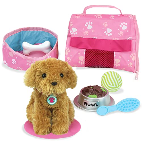 Sophia's Huisdieren voor 18 inch poppen, complete Puppy Dog Play Set, Perfect Doll Toy geschikt voor 45,5 cm American Girl Dolls & Meer! Knuffelhond, Leash, Carrier, Bed, Food & Play Dog Accessoires von Sophia's