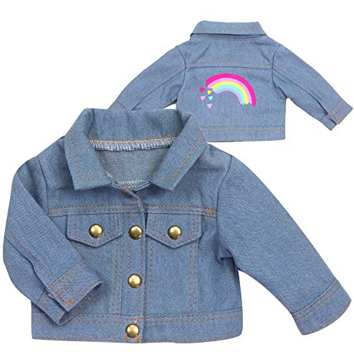 Sophias Teamson by Kids Jean Jacke mit Regenbogengrafik für 18 "Puppen, Blau von Sophia's