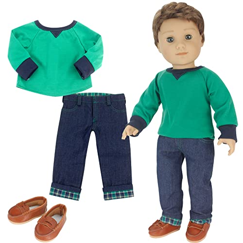 Sophias by Teamson Kids Shirt, Jeans und Penny Sladers für 18 "Jungenpuppen von Sophia's