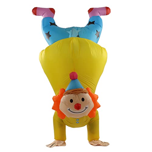 Sorandy Aufblasbares Lustiges Kostüm Handstand Clown Erwachsene Halloween Ostern Clown Party Kostüme Anzug für Weihnachtskostüm, Kleidung Maskerade, Cosplay Urlaubskostüme von Sorandy