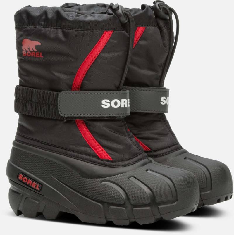 Sorel Children's Flurry Winterstiefel, Black/Bright Red, 27 von Sorel