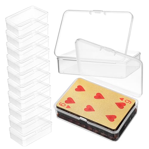 Sosoport 12er Boxen Hochtransparente Kunststoffbox Aufbewahrungshüllen Für Sammelkarten Tarotkartenhalter Kartenhülle Pokerkartenboxen Spielkartenhalter Hüllen Für Spielkartendecks Plastik von Sosoport