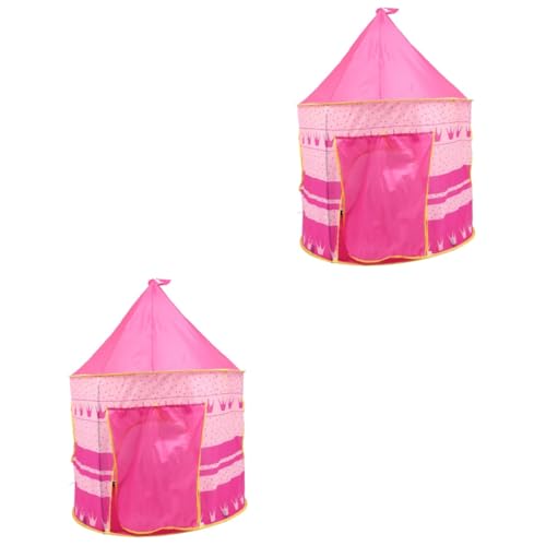 Sosoport 2St Kinderzelt spielhaus Playhouse for Tent for Indoor kindertipizelt zelte tragbares Spielzelt Indoor-Spielhaus Zelt für Zuhause Spiel Zelthaus Stoff Rosa von Sosoport