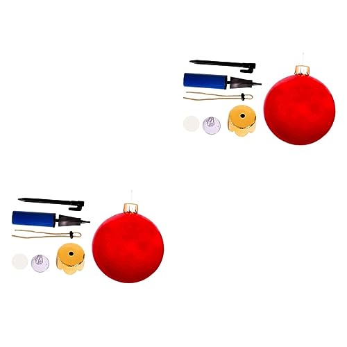 Sosoport 2St Weihnachtsballons Aufblasbarer Ball der frohen Weihnachten aufblasbar dekoriert aufblasbare weihnachtskugeln Weihnachtsdekorationen Spielzeug große aufblasbare Dekoration PVC von Sosoport