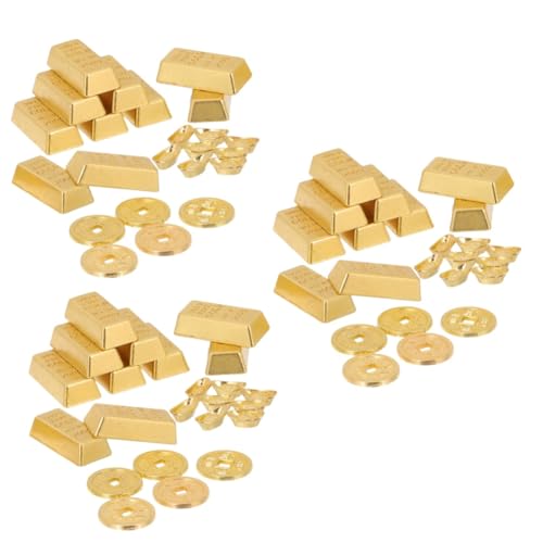 Sosoport 3 Sätze Barren Blumentopf Dekoration Kinderspielzeug Mini- Küchenspielzeug Modell Miniatur-puppenhauszubehör Für Puzzle Spielzeugnahrung Golden Harz von Sosoport