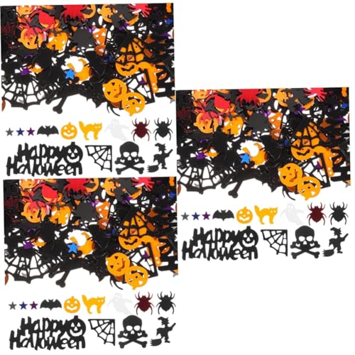 Sosoport 3Er-Packung Halloween-Deko-Konfetti halloween aussendeko halloween dekoration Halloween Ballon Dekoration halloween decor halloween-dekoration Kürbis Konfetti Tischkonfetti PVC von Sosoport