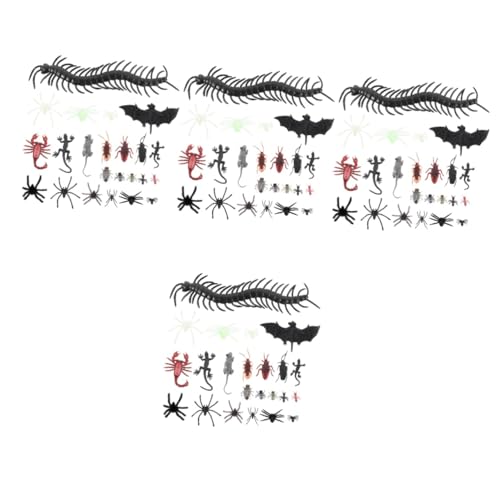 Sosoport 4 Sätze Halloween Deko Gefälschte Insekten 160 Teiliges Set Insektenfiguren Simulierte Figuren Spielset Insektenspielzeug Insektenspielzeug Insekten Lernspielzeug 150 Stück * 4 von Sosoport