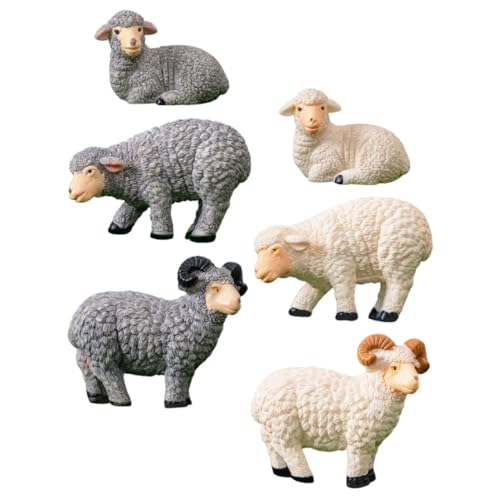 Sosoport 6 Stück Teiliges Mini Schaf Figuren aus Strapazierfähigem Harz Kleine Dekorative Schaf Statuen für Garten Rasen und Landschaft Detailreiche Miniatur Bauernhoftiere für Mikro Sosoport 6 Stück Teiliges Mini Schaf Figuren aus Strapazierfähigem Harz Kleine Dekorative Schaf Statuen für Garten Rasen und Landschaft Detailreiche Miniatur Bauernhoftiere für Mikro von Sosoport
