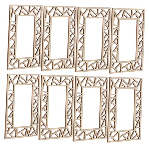 Sosoport 8 Stück Puppenhausmöbel DIY Mini Fensterrahmen Modell Winziger Holzfensterrahmen Miniaturmöbel Puppen Minifenster Miniaturhaus Wanddekoration Miniaturspielzeug von Sosoport