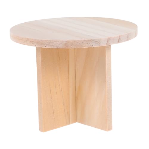 Sosoport Satz Puppenhausmöbel Modell y Kleiner Tisch Doll House Side Table Model Puppenhaus-beistelltisch Mini Doll House Kitchen Ware Miniatur-beistelltische Süße Minimöbel Khaki Holz von Sosoport