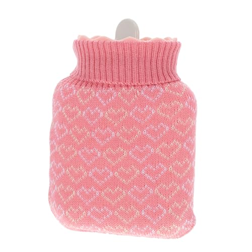 Sosoport Wärmflasche isolierflasche termosflasche Winterwärmende Wassertasche Heißwasserbeutel Hand wasserflasche Heißwasser-Injektionsbeutel strapazierfähiger Wärmbeutel Stricken Rosa von Sosoport