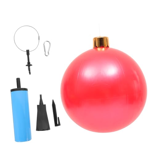 Sosoport Weihnachtsballons Christbaumschmuck Aufblasbare Balldekoration Weihnachtskugelverzierung Weihnachten Übergroßer Aufblasbarer Ball Weihnachtskugel Urlaub Hüpfburgen Pvc Rot von Sosoport