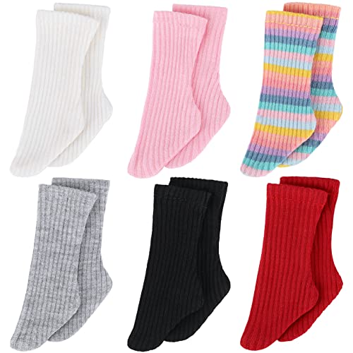 6 Paar Mini-Puppensocken, Puppenkleidung, Zubehör für Puppen, weibliche Figuren-Zubehör (für 30 cm große Puppen, niedliche Farbe) von Sotiff