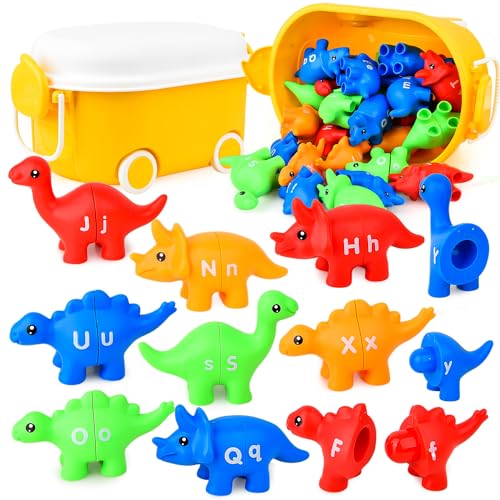 Matching Letters Feinmotorik Spielzeug 26PCS Double Side ABC Matching-Spielzeug-Set,Match Alphabet Spiel mit Großbuchstaben Kleinbuchstaben, Vorschule pädagogische Montessori Lernspielzeug für Kinder von Sotodik