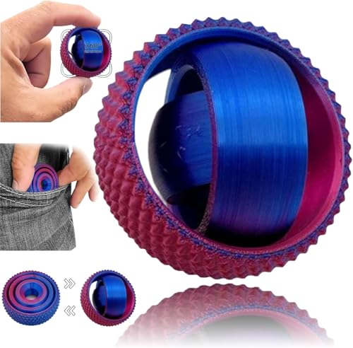 3D Rotating Ball Toy,Fidget Toys Adults,Gear Sphere,Cube Fidget Toy,Textured Gyro Fidget Spinner,Fidget Toy for Adults,Fidget Toys Mini Funny for Kids,Multilayer Infinite Flip Toy (Radiant Blue) von Soumiey