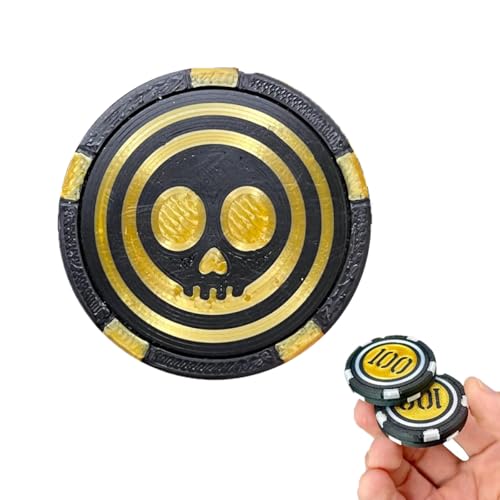 Chips Stack Magnetic Fidget Slider, Magnetic Toys Fidget Adults, Dual-Sided Magnetic Fidget Fingertip Haptic Pop Coin, Pocket Chips Magnet Slider for Anxiety Relief (Skull*1) von Soumiey