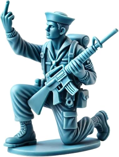 Funny Green Army Men,Blue Navy Men Middle Finger Figures,Classic Military Toy Soldiers Set,Novelty Mini Soldier Statue for Home Office Desktop Decorations Military Themed Party (Blue-B) von Soumiey