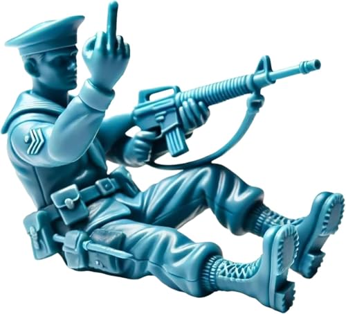 Funny Green Army Men,Blue Navy Men Middle Finger Figures,Classic Military Toy Soldiers Set,Novelty Mini Soldier Statue for Home Office Desktop Decorations Military Themed Party (Blue-C) von Soumiey