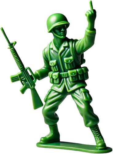 Funny Green Army Men,Blue Navy Men Middle Finger Figures,Classic Military Toy Soldiers Set,Novelty Mini Soldier Statue for Home Office Desktop Decorations Military Themed Party (Green-A) von Soumiey