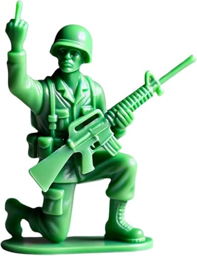 Funny Green Army Men,Blue Navy Men Middle Finger Figures,Classic Military Toy Soldiers Set,Novelty Mini Soldier Statue for Home Office Desktop Decorations Military Themed Party (Green-B) von Soumiey