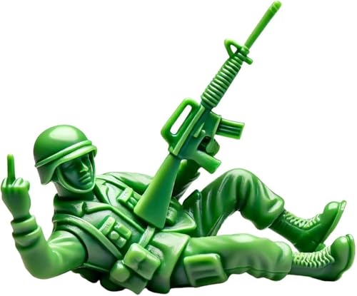 Funny Green Army Men,Blue Navy Men Middle Finger Figures,Classic Military Toy Soldiers Set,Novelty Mini Soldier Statue for Home Office Desktop Decorations Military Themed Party (Green-C) von Soumiey