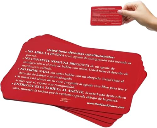 Know Your Rights Card - U.S. Citizenship, Constitutional Rights Cards, Naturalization Test Study Guide US Citizens,Portable Red Card for Know Your Rights (1) von Soumiey