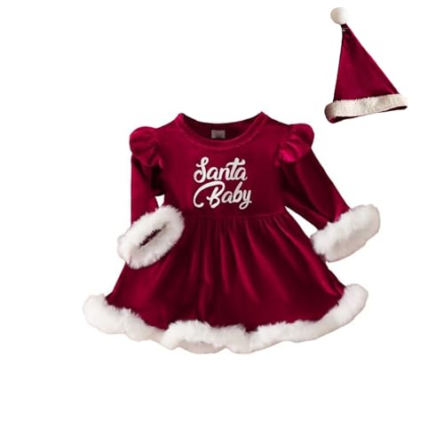 Baby Weihnachtsoutfit Weihnachten Kleid - Junge Mädchen Prinzessin Outfit Weihnachtskleid Baby Christmas Outfit Langarm Weihnachtskostüm Weiche Weihnachtskleidung Weihnachts Outfit von Soupliebe