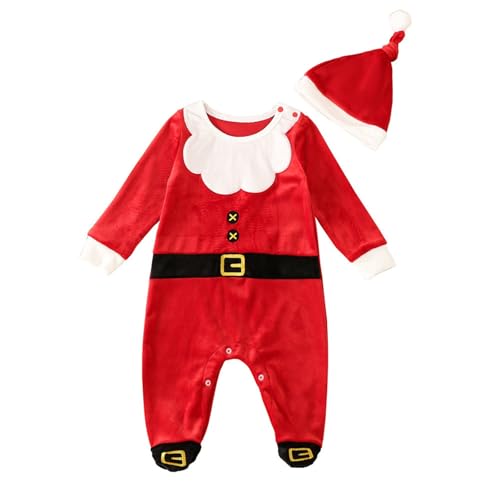 Baby Weihnachtsoutfit Weihnachten Kleid - Junge Mädchen Prinzessin Outfit Weihnachtskleid Baby Christmas Outfit Langarm Weihnachtskostüm Weiche Weihnachtskleidung Weihnachts Outfit von Soupliebe