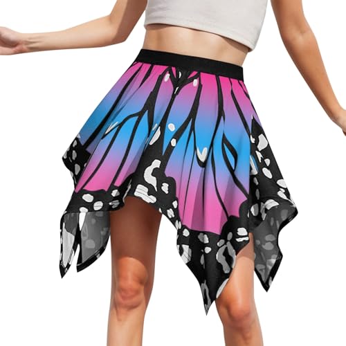 Butterfly Kostüm Damen, Schmetterling Rock Damen Karneval Kostüm - Schmetterlings Kostüm Faschingskostüme Mit Schmetterling Kleid Fasching Rock Elfen Kostüm Damen Für Festival Party Cosplay von Soupliebe