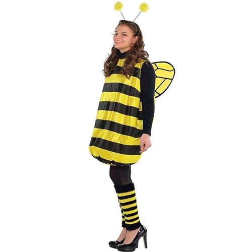 Faschingskostüme Damen Karneval Kostüm,Bienen Kostüm Damen Bienenkostüm Erwachsene Faschings Kostüme Damen Biene Party Karneval Verkleidung Biene Haarreif Flügel Strumpf Cosplay von Soupliebe