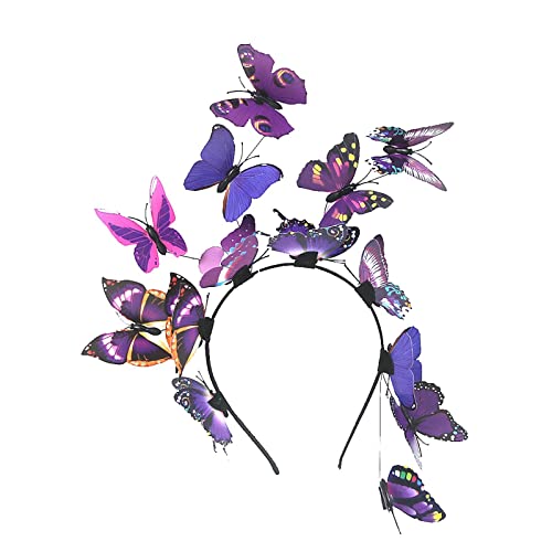 Haarreifen Schmetterling Damen, Schmetterling Haarreif Damen Schmetterlings Stirnbänder - Fasching Dekorative Schmetterling Braut Haarband Haarschmuck Kostüm Kopfschmuck Karneval Accessories von Soupliebe