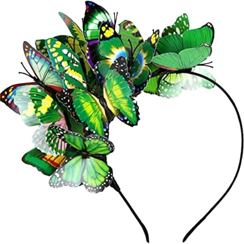 Haarreifen Schmetterling Damen, Schmetterlings Stirnbänder Damen Schmetterling Haarreif - Fasching Dekorative Schmetterling Braut Haarband Kopfschmuck Haarschmuck Stirnband (Bunte Schmetterlinge) von Soupliebe