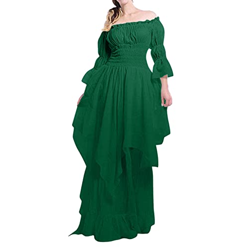 Mittelalter Kleidung Damen Viktorianisches Kleid - Mittelalter Kostüm Damen Mittelalterliche Viktorianischen Königin Kleider Renaissance Gotisch Maxikleid Karneval Halloween Party Prinzessin Kostüm von Soupliebe