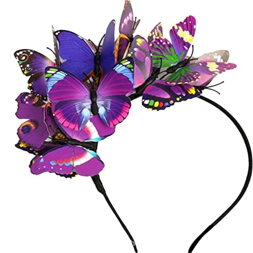 Soupliebe Schmetterling Kopfschmuck Damen, Schmetterling Haarreif Damen Schmetterlings Stirnbänder - Fasching Dekorative Schmetterling Braut Haarband Kopfschmuck Karneval Haarschmuck Kostüm Stirnband von Soupliebe